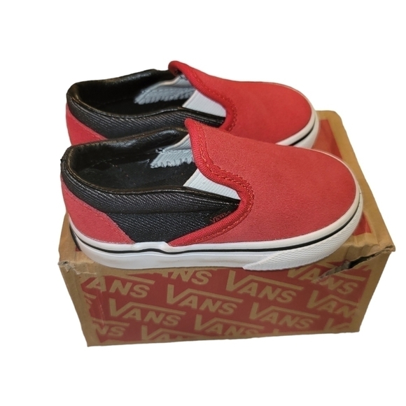 VAN suede racing slip on shoes